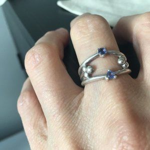 Pamela Love Sterling silver "polar ring" with iolite